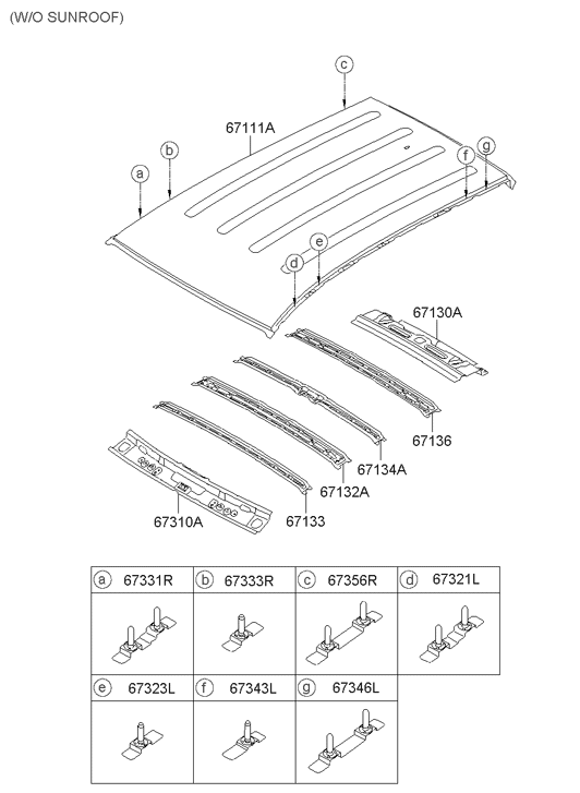 67347-2S300 Hyundai Bracket Assembly-Roof Rack Rear NO.2,LH
