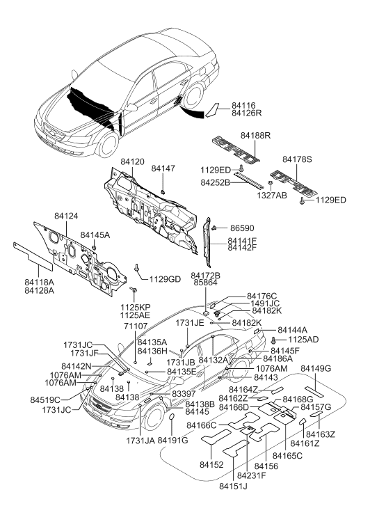 84115-3K000 Hyundai Pad-ANTIVIBRATION Ct
