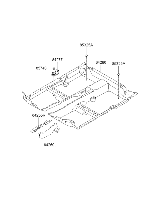 Hyundai 84260-0A000-CH Carpet Assembly Floor 84260-0A000-CH Hyundai Carpet Assembly Floor
