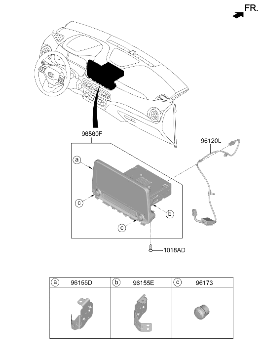 96560-K4760-NVC Hyundai Avn Head Unit Assembly