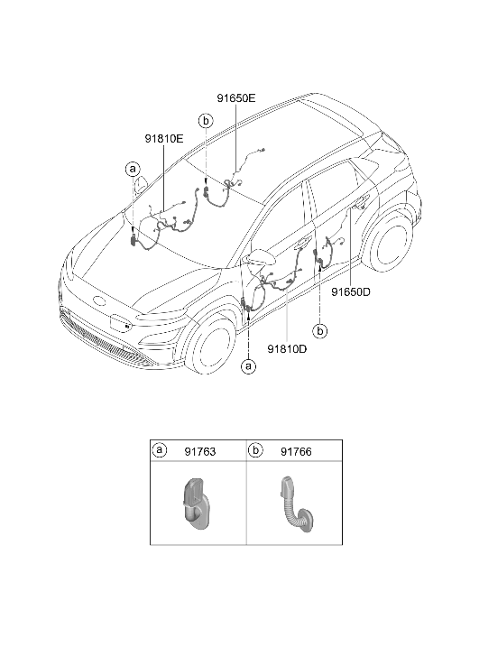 91611-K4151 Hyundai Front Wiring Assembly Dr(Pass)