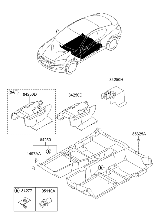 84270-1F000-9P Hyundai Car Mat Hook