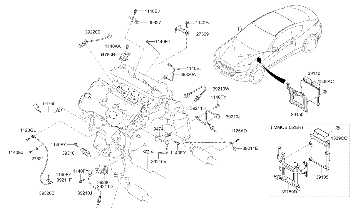 Hyundai 39350-2C100 Cover-Cmp 39350-2C100 Hyundai Cover-Cmp