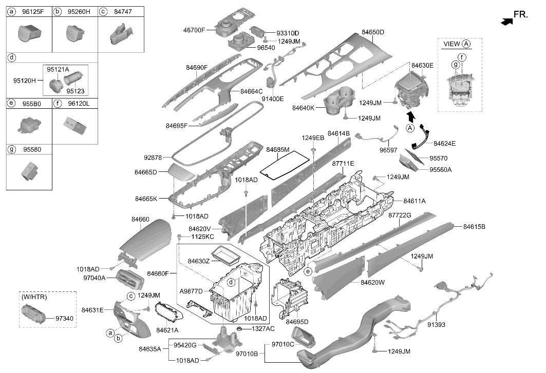 Hyundai 84695-IYAA0-DTW GARNISH ASSY-CONSOLE,RH 84695-IYAA0-DTW Hyundai GARNISH ASSY-CONSOLE,RH