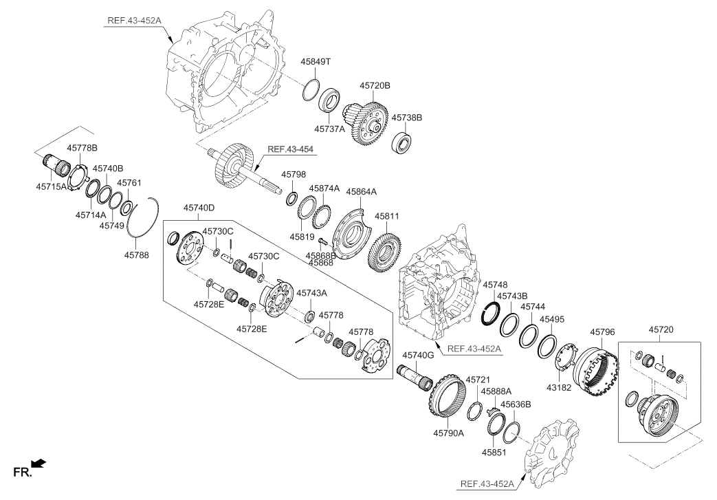 Hyundai 45720-2F000 Automatic Transaxle Transfer Driven Gear Kit 45720-2F000 Hyundai Automatic Transaxle Transfer Driven Gear Kit