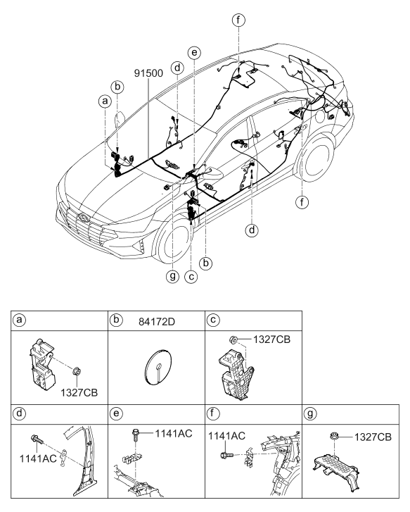 91560-F2030 Hyundai Wiring Assembly Floor