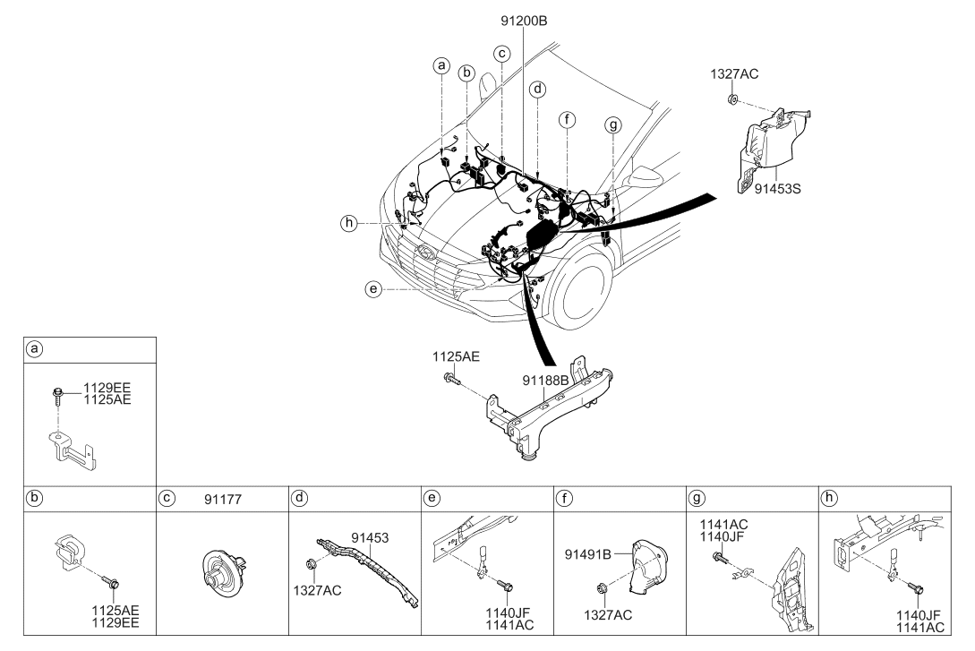 91260-F2030 Hyundai Wiring Assembly Front