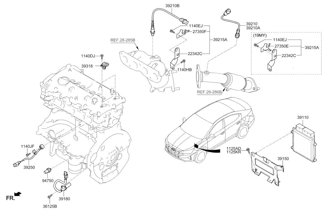 27340-2E010 Hyundai Bracket-Oxygen Sensor