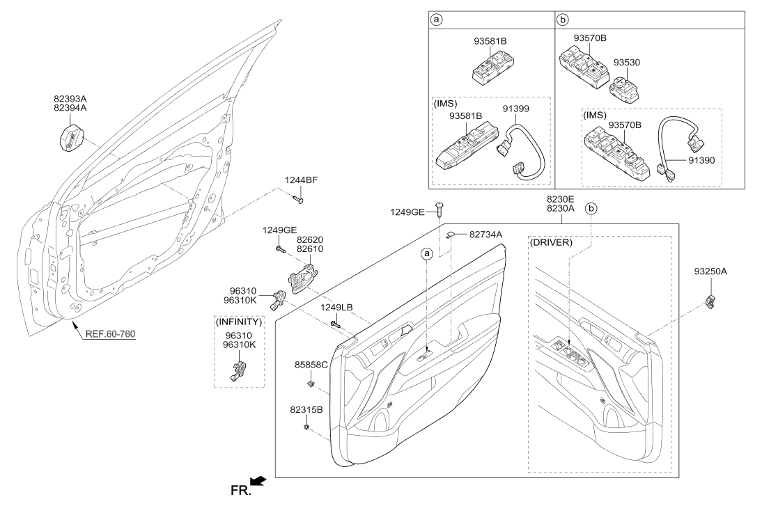 82305-F3000-PKG Hyundai Front Door Trim Panel Assembly Left Hand