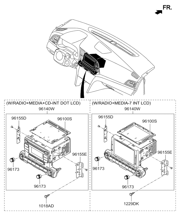 96176-F2000 Hyundai Set Mounting Bracket Right Hand