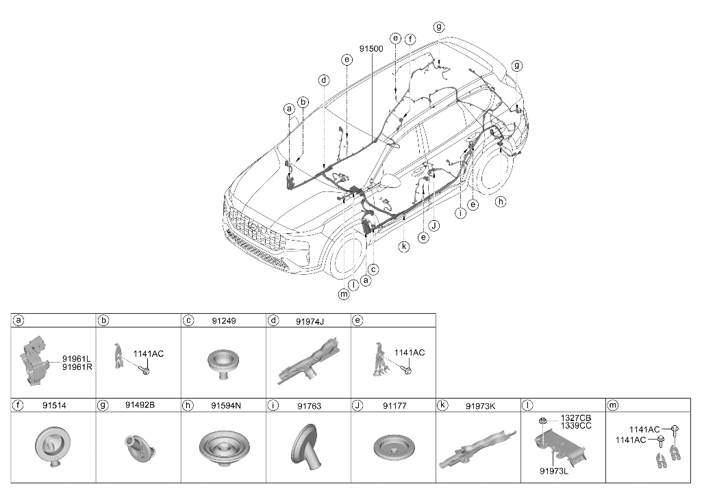 Hyundai 91961-S1570 Protector Wiring 91961-S1570 Hyundai Protector Wiring