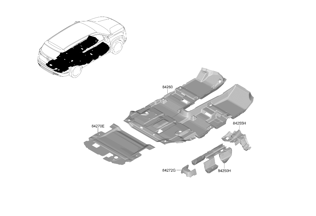Hyundai 84260-S2300-NNB Carpet Assembly Floor 84260-S2300-NNB Hyundai Carpet Assembly Floor