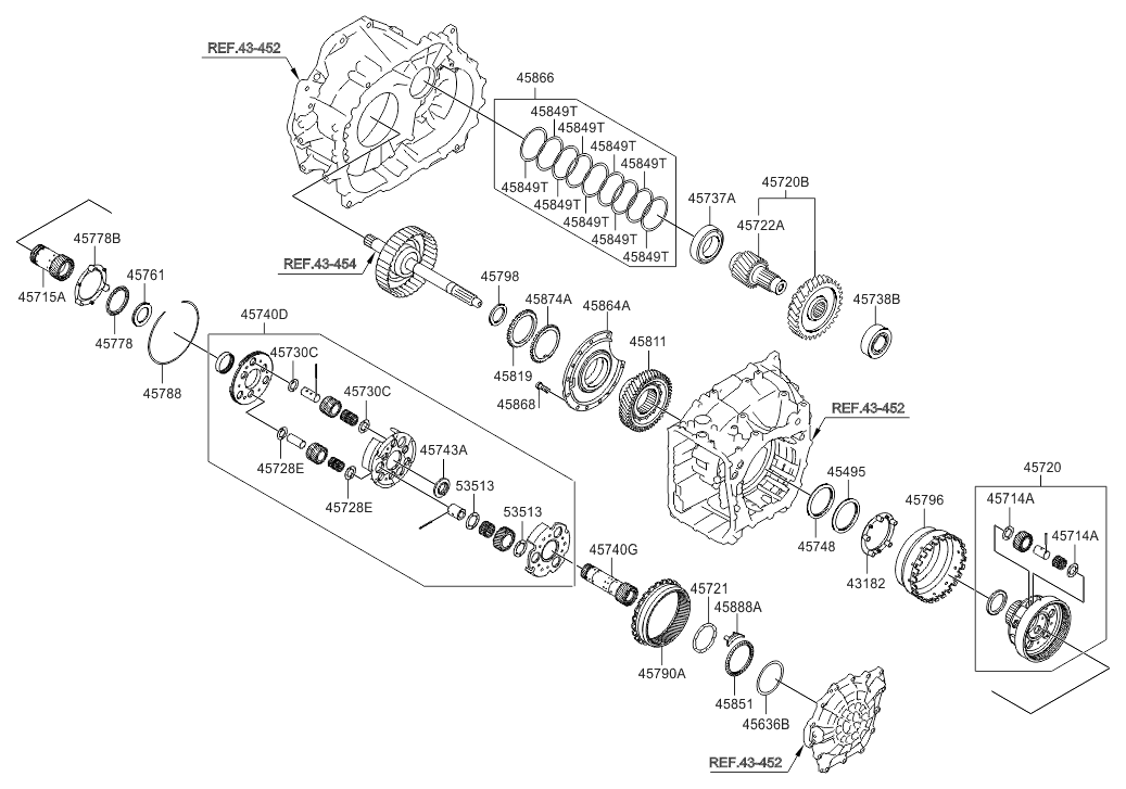 45720-3B800 Hyundai Automatic Transaxle Transfer Driven Gear Kit