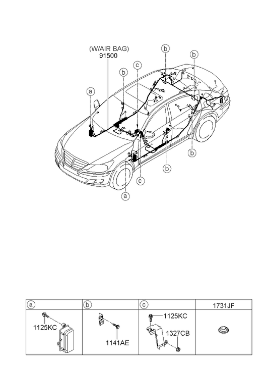 91380-3M064 Hyundai Wiring Assembly Floor