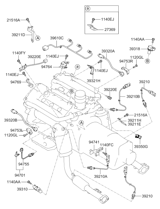 94755-3C500 Hyundai Extension Wire-Oil Pressure Sensor