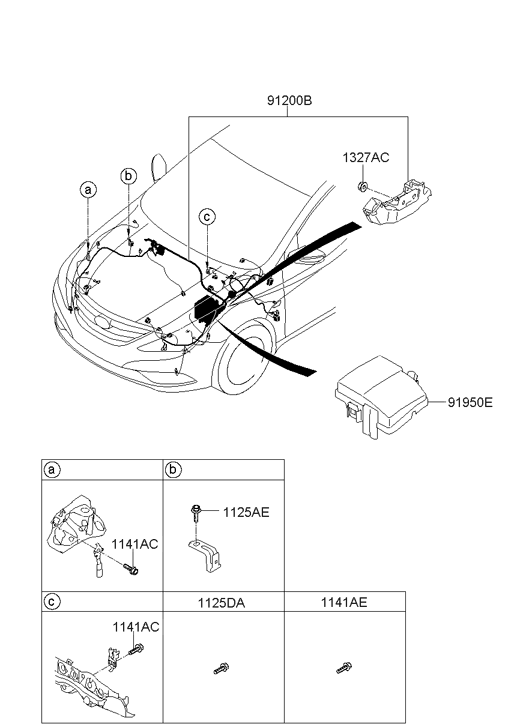 Hyundai 91200-3Q070 Wiring Assembly Front 91200-3Q070 Hyundai Wiring Assembly Front