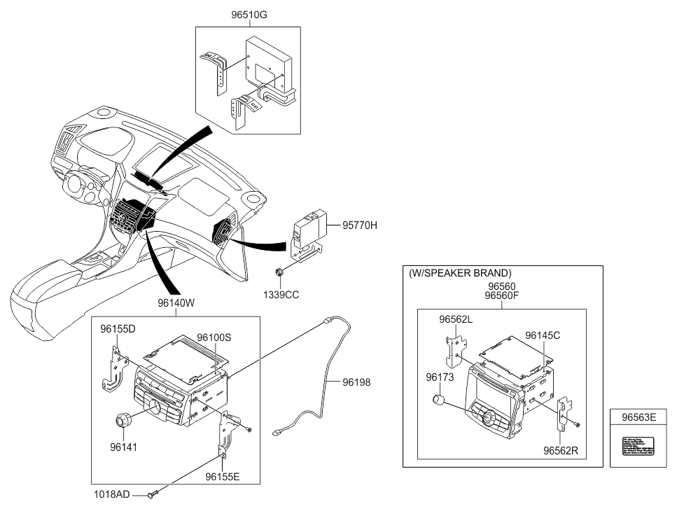 95770-3Q000 Hyundai Back & Blind Unit Assembly