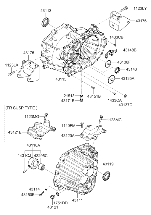 Hyundai 43120-24110 Bracket Transmission Support 43120-24110 Hyundai Bracket Transmission Support