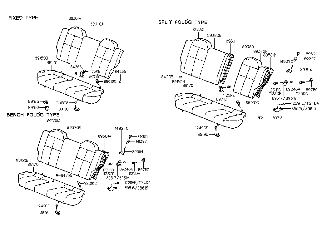 Hyundai 89470-22511-FND Rear Seat Back Cover Right 89470-22511-FND Hyundai Rear Seat Back Cover Right