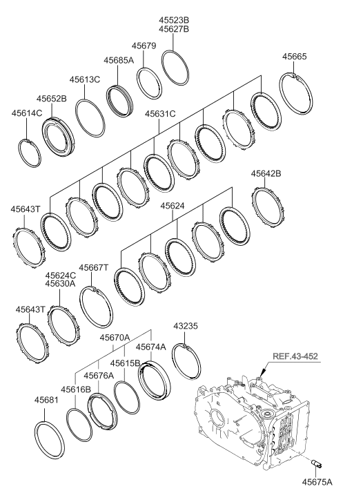 45670-39003 Hyundai Retainer Assembly-2ND Brake