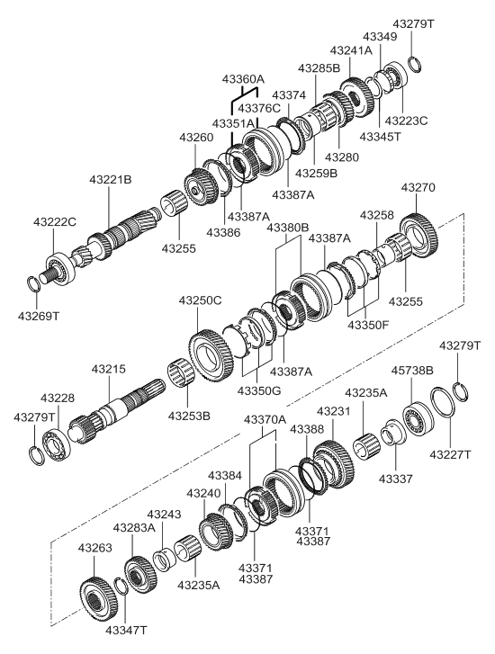 Hyundai 43270-39403 2nd Speed Gear Assembly 43270-39403 Hyundai 2nd Speed Gear Assembly