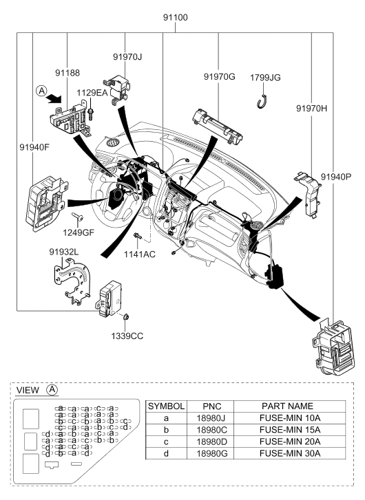 Hyundai 91970-2E000 Protector-COWL Front Mounting 91970-2E000 Hyundai Protector-COWL Front Mounting