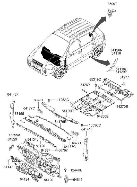 84120-2E050 Hyundai Pad Assembly-Isolation Cowl Panel
