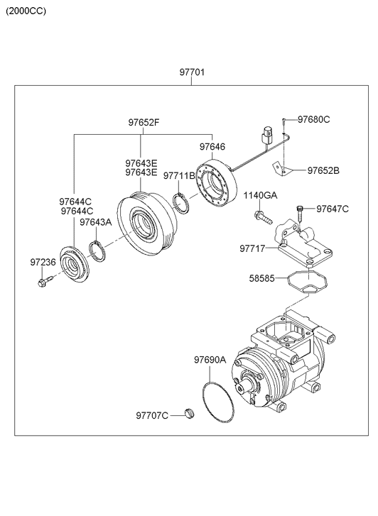 97640-2D520 Hyundai Master Clutch Assembly