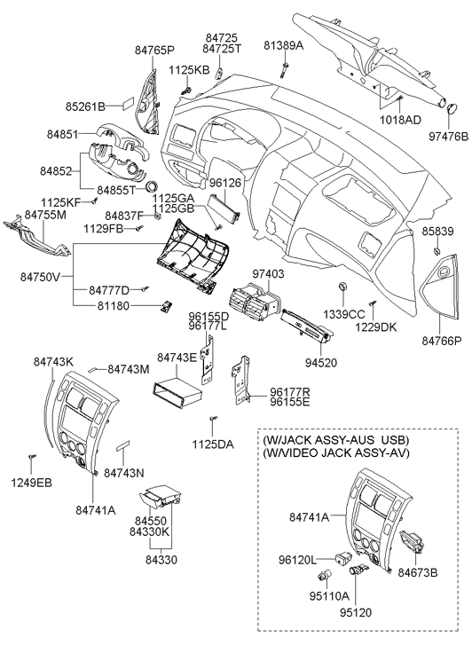 96126-2E550 Hyundai Cover-Radio BLANKING