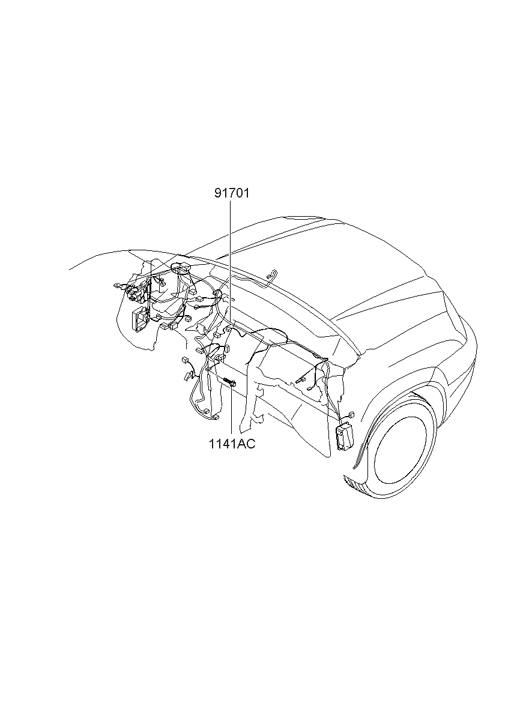91700-2E070 Hyundai Air Bag Wiring Assembly