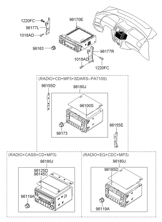 96175-2E050 Hyundai Deck Assembly-Cd Changer