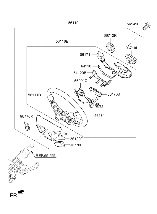 Hyundai 56140-D2000-NNB Cover Assembly-LWR 56140-D2000-NNB Hyundai Cover Assembly-LWR