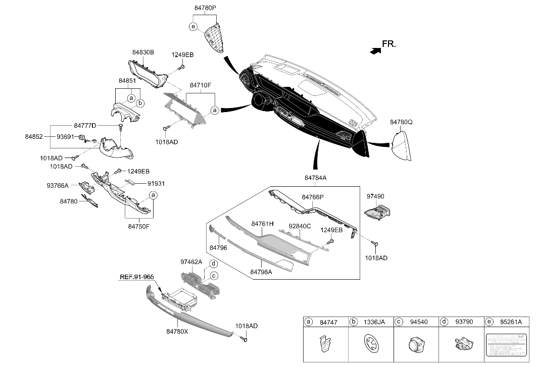 Hyundai 84795-D2CD0-RDN GARNISH Assembly-C/PAD,RH 84795-D2CD0-RDN Hyundai GARNISH Assembly-C/PAD,RH