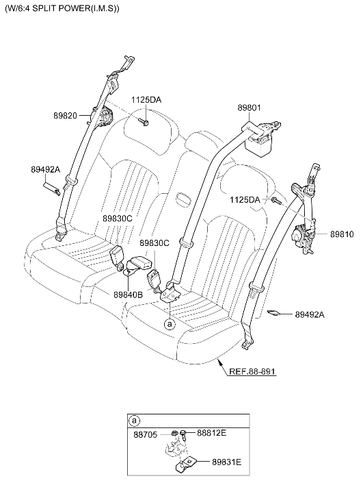 Hyundai 89840-D2300-VNB Buckle Assembly-RR S/BELT,RH 89840-D2300-VNB Hyundai Buckle Assembly-RR S/BELT,RH
