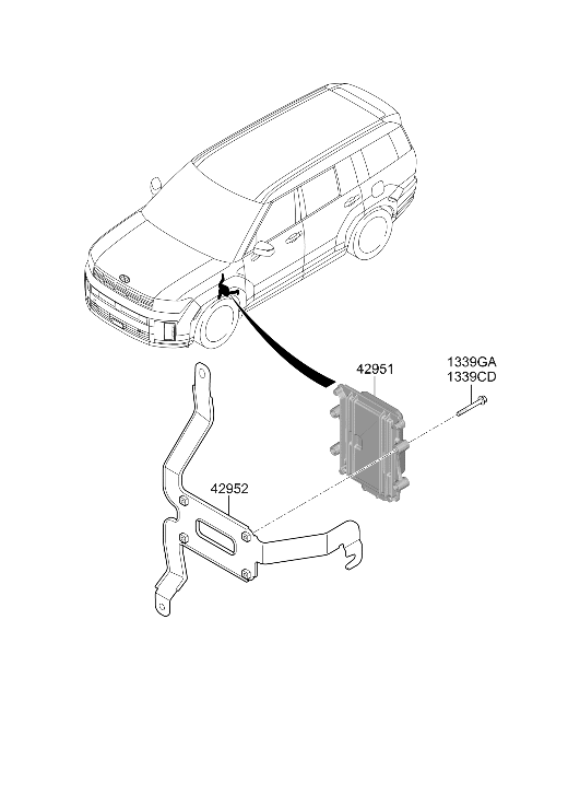 Hyundai 42952-2N100 BRACKET-SBW CONTROL UNIT 42952-2N100 Hyundai BRACKET-SBW CONTROL UNIT