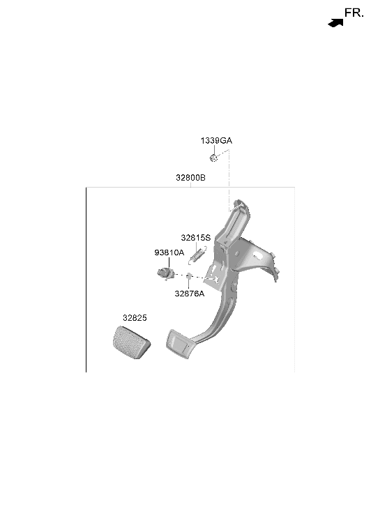 Hyundai 32800-R5120 PEDAL ASSY-BRAKE 32800-R5120 Hyundai PEDAL ASSY-BRAKE