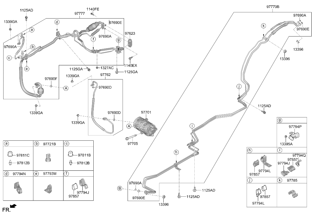 Hyundai 97794-R6000 BRKT-SUCTION HOSE MTG 97794-R6000 Hyundai BRKT-SUCTION HOSE MTG