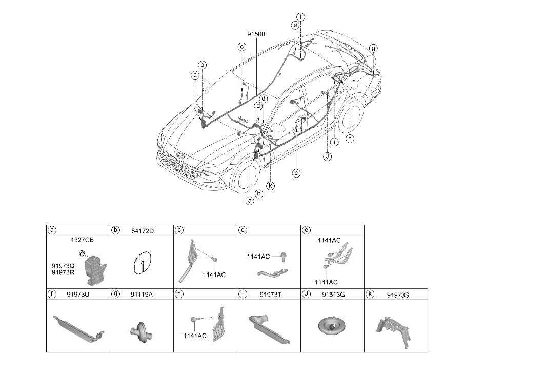 Hyundai 91510-AA420 Wiring Assembly Floor 91510-AA420 Hyundai Wiring Assembly Floor