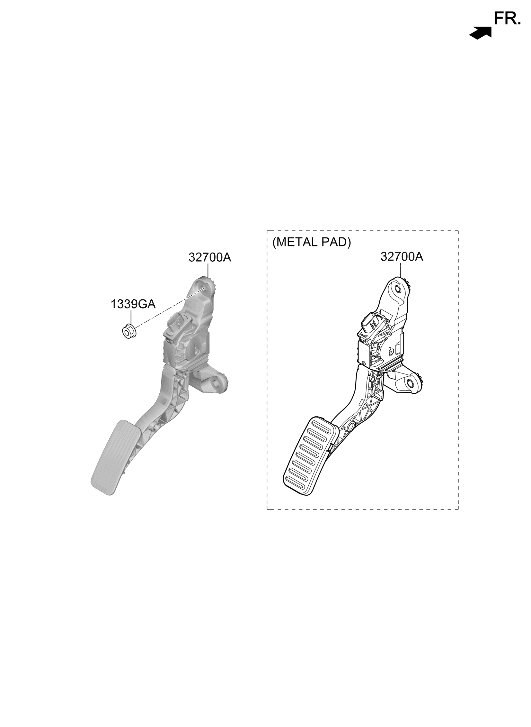 Hyundai 32700-AA410 PEDAL ASSY-ACCELERATOR 32700-AA410 Hyundai PEDAL ASSY-ACCELERATOR