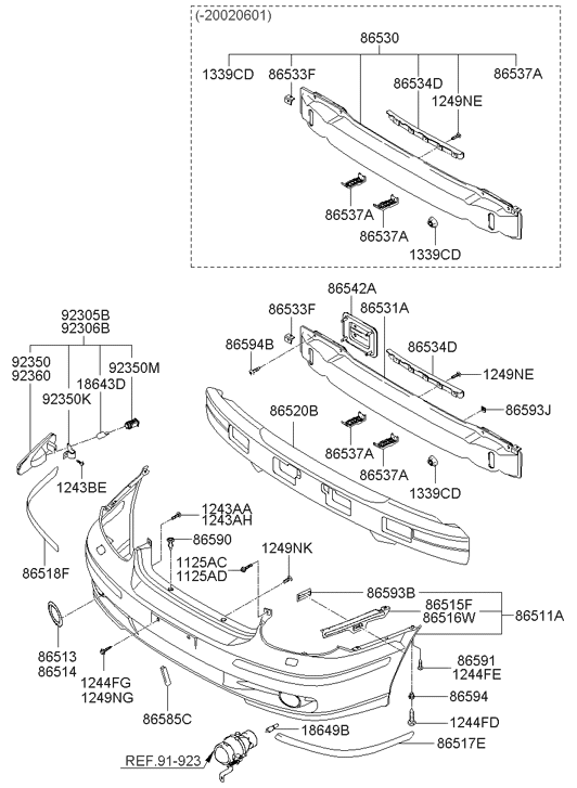 86531-3D001 Hyundai Rail-Front Bumper
