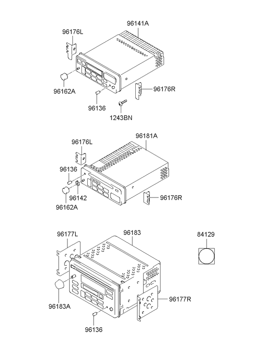 Hyundai 96161-3D101 Audio Head Module 96161-3D101 Hyundai Audio Head Module