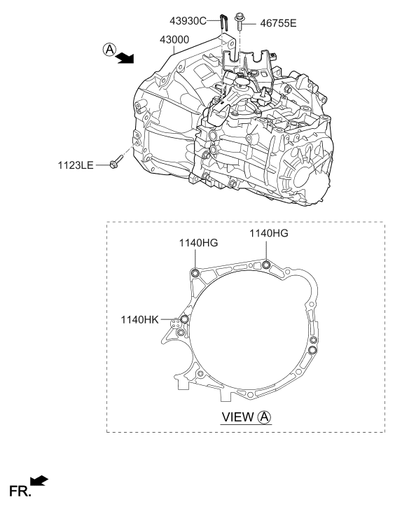 Hyundai 43000-32484 Manual Transmission Assembly 43000-32484 Hyundai Manual Transmission Assembly