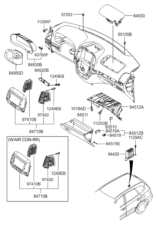 84535-39000-J9 Hyundai Guide-Glove Box