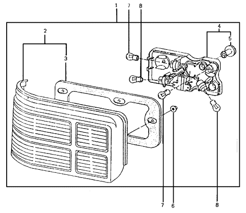 92403-21020 Hyundai Rear Combination Lamp Lens & Housing Left Hand