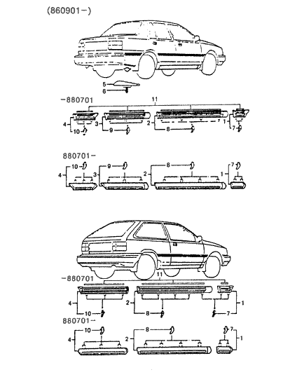 87701-21180 Hyundai Stripe Kit-Decorative Side LH