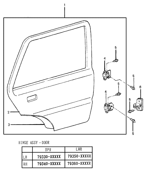 79340-21001 Hyundai Door Hinge Assembly