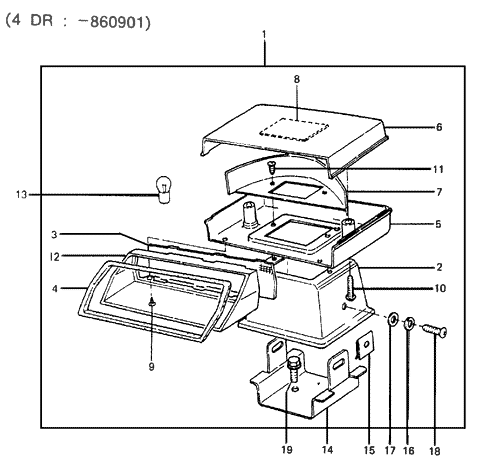 Hyundai 92761-21050 Bracket-High Mounted Stop Lamp Mounting 92761-21050 Hyundai Bracket-High Mounted Stop Lamp Mounting