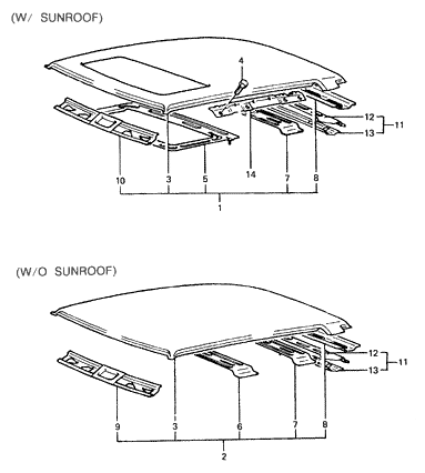 Hyundai 67103-21100 Rear Roof Rail Assembly 67103-21100 Hyundai Rear Roof Rail Assembly