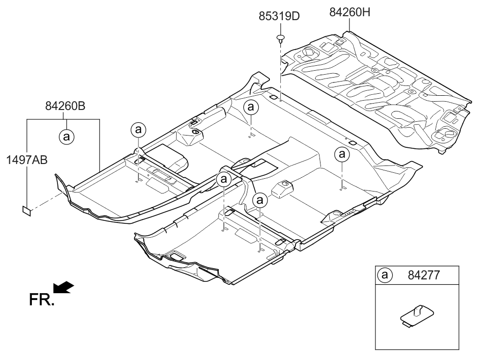 Hyundai 84260-D3210-TRY Front Floor Carpet Assembly 84260-D3210-TRY Hyundai Front Floor Carpet Assembly