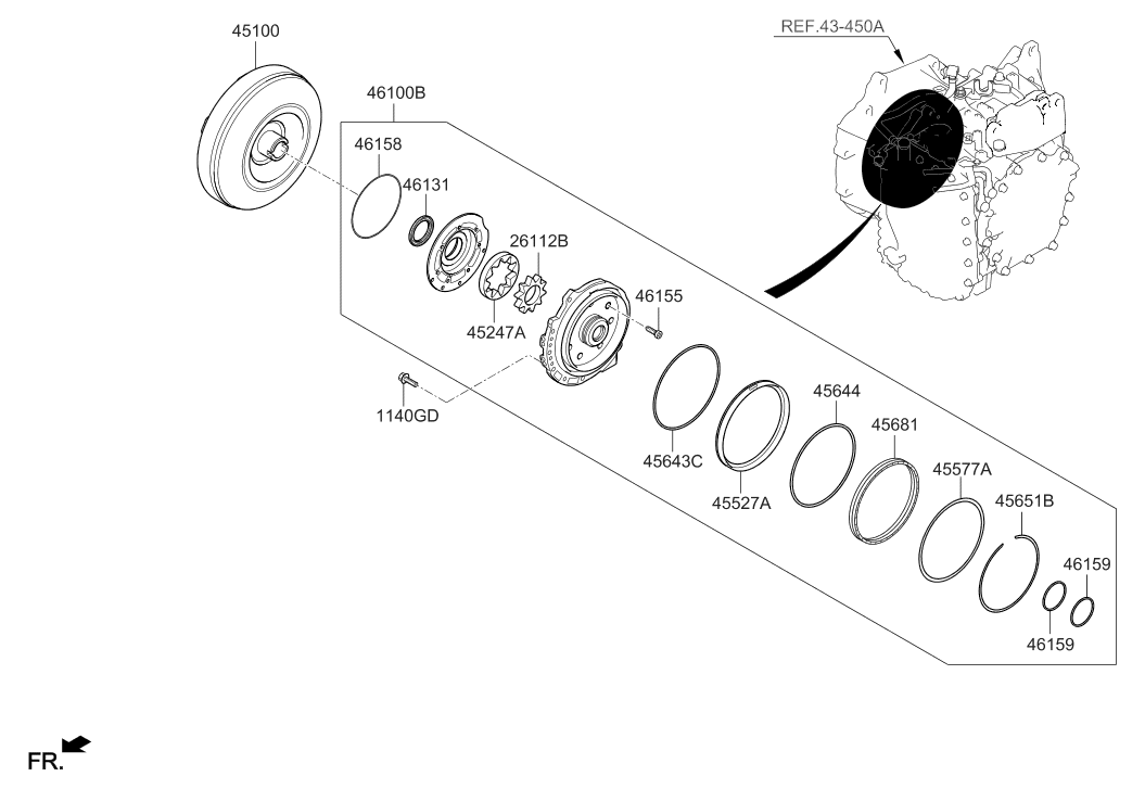 46151-2F000 Hyundai Gear-Output Oil Pump